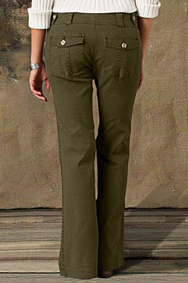 Cargo Pocket Casual Straight-leg Jeans