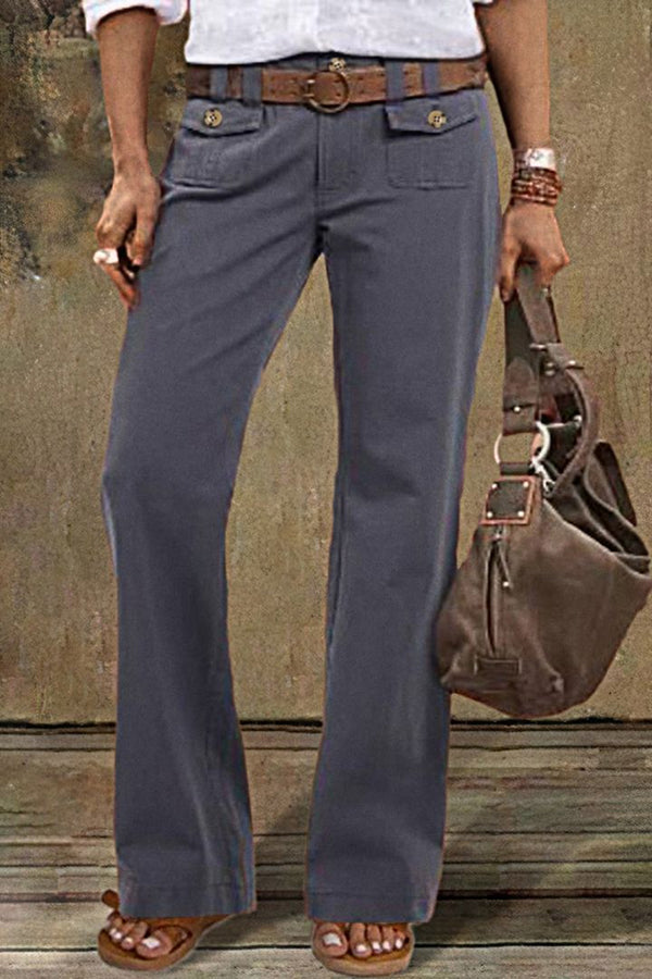 Cargo Pocket Casual Straight-leg Jeans