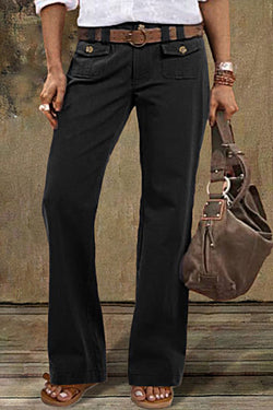 Cargo Pocket Casual Straight-leg Jeans