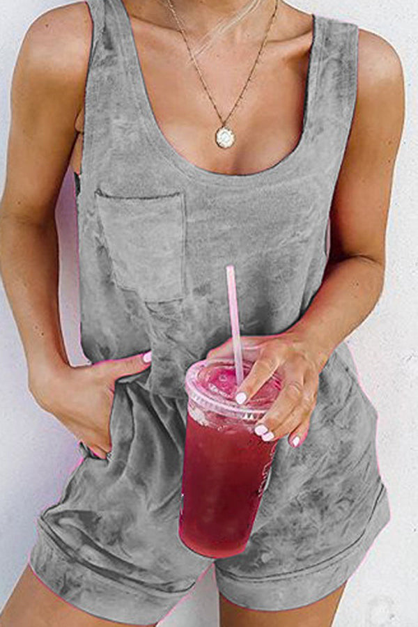 Gradient Tie Dye Loose Casual Jumpsuit