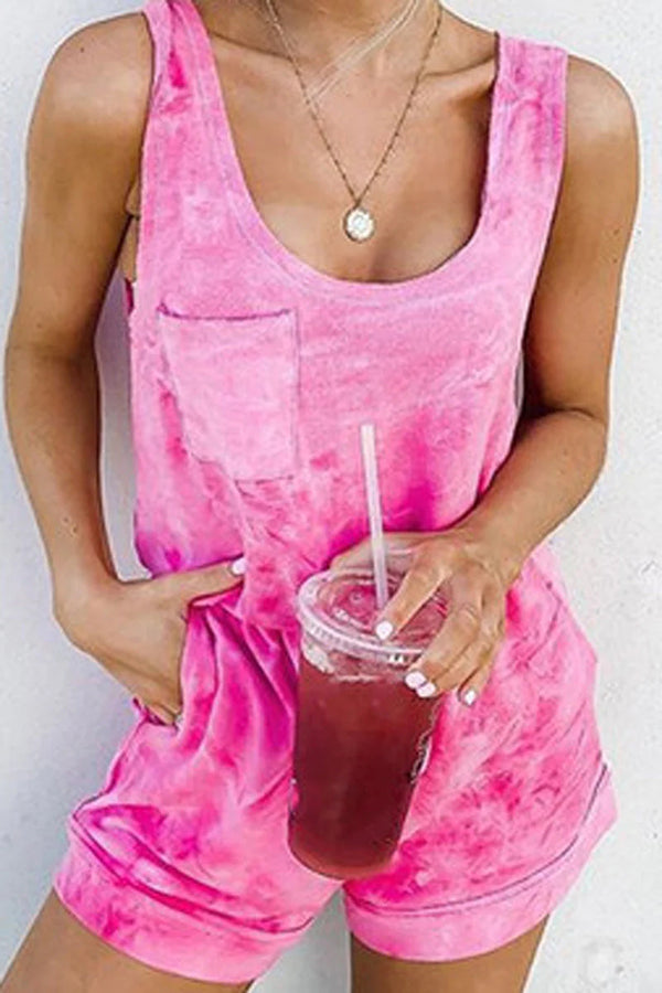 Gradient Tie Dye Loose Casual Jumpsuit