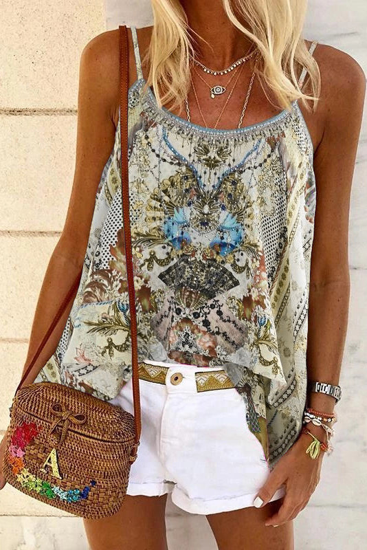 Shiny Abstract Animal-Print Slouchy Camisole