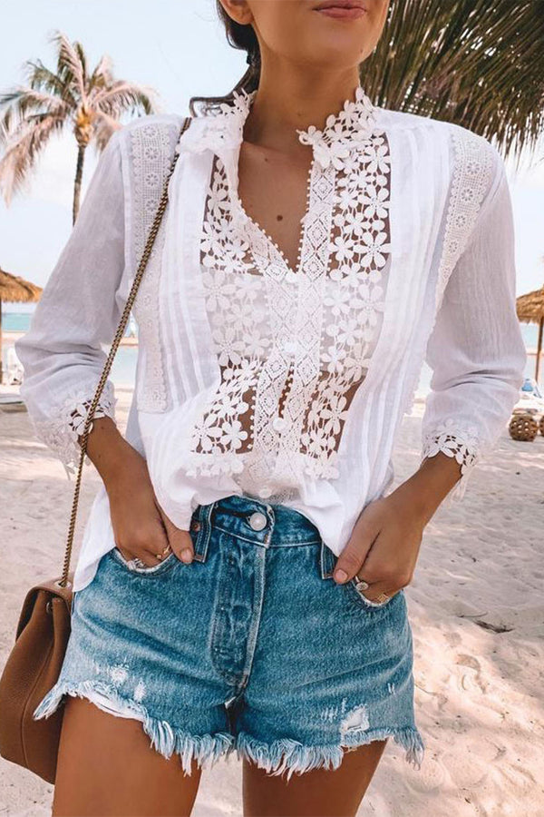 Long Sleeve Sexy Lace Blouse