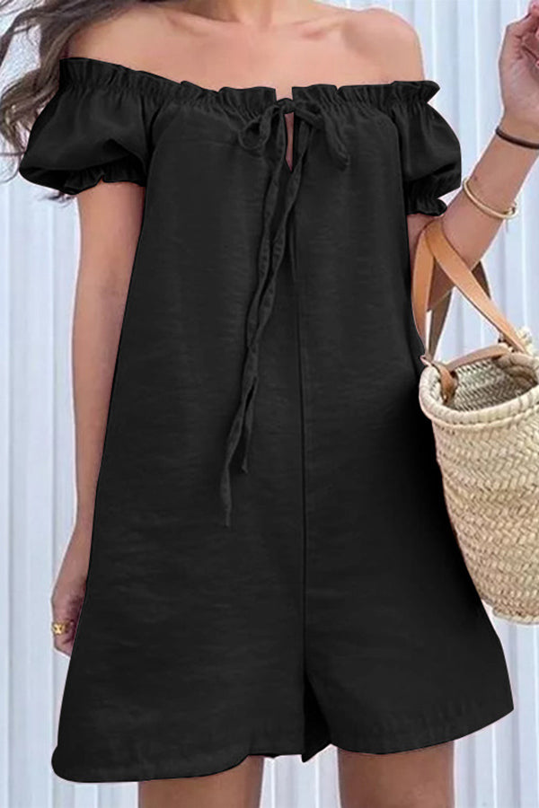 Ruffled One-Shoulder Casual Romper