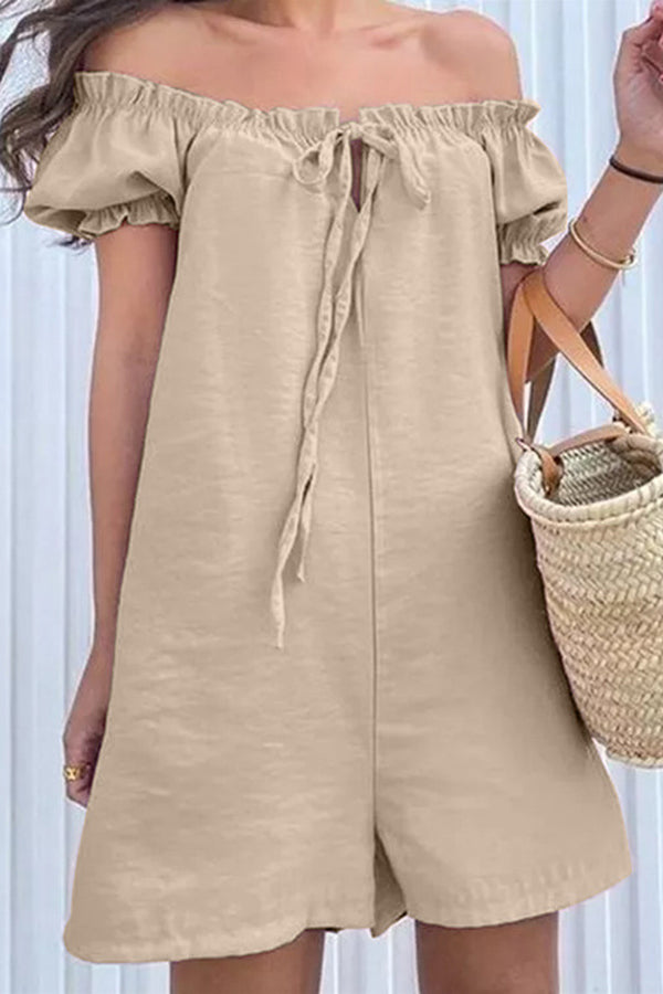 Ruffled One-Shoulder Casual Romper