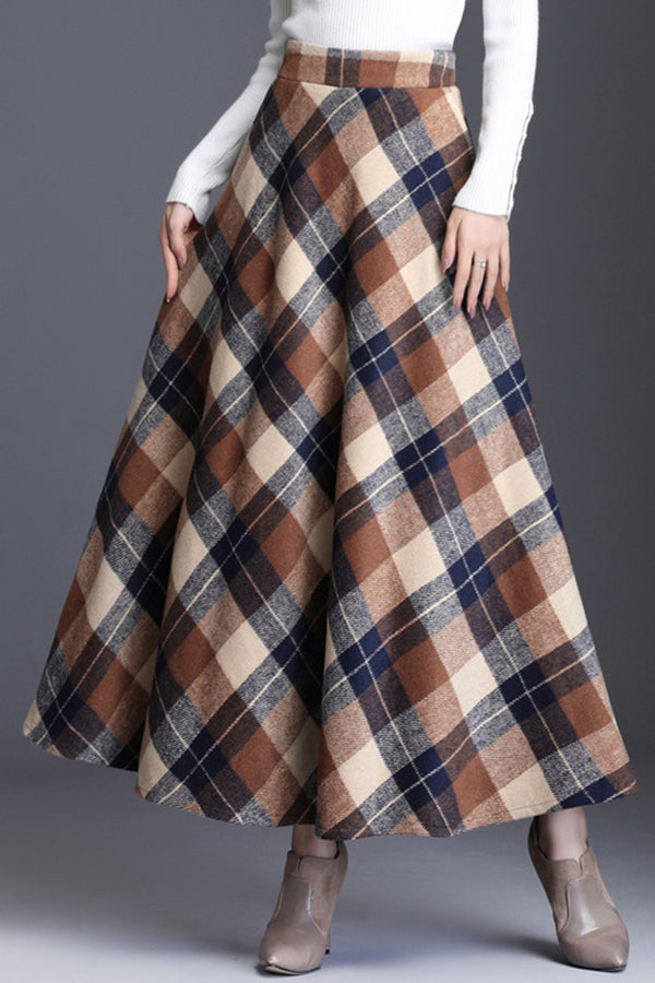 Vintage Wool Plaid Skirt