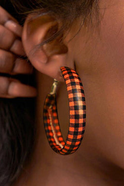 Halloween Wearable Classic Vintage Plaid Earrings