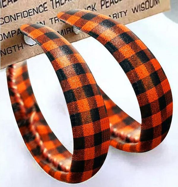 Halloween Wearable Classic Vintage Plaid Earrings