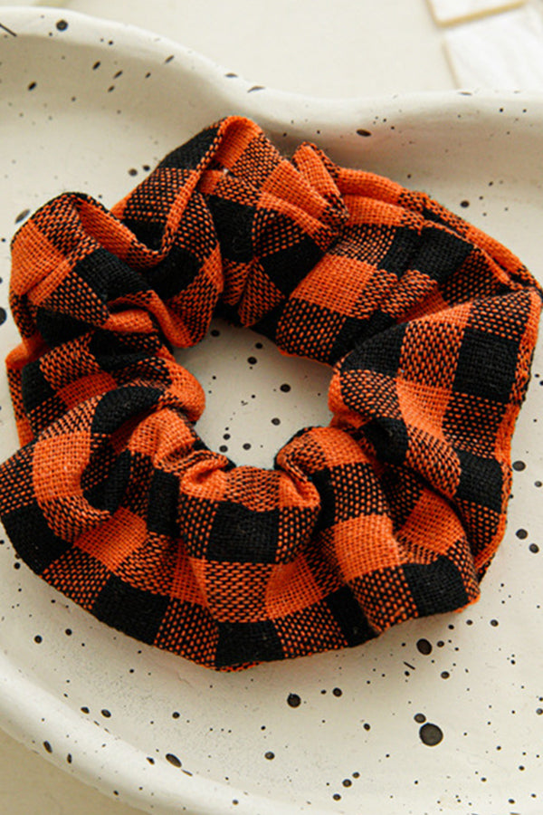 Orange Crinkled Plaid Halloween Headband