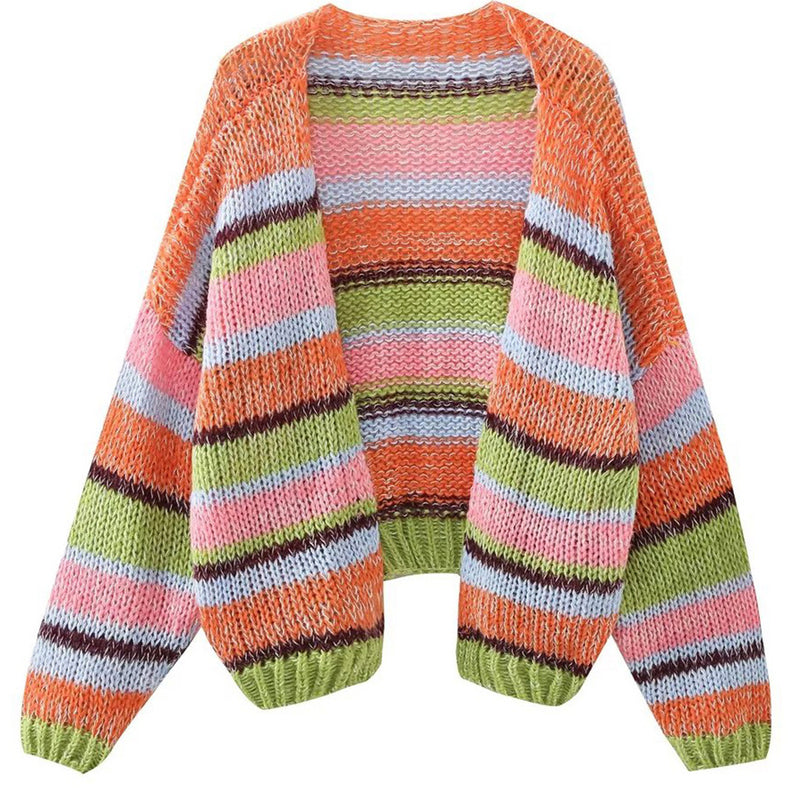 Happy Rainbow Knitted Cardigan Jacket