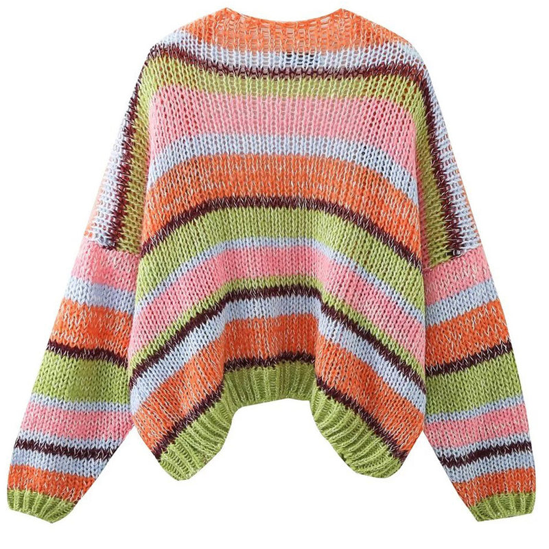 Happy Rainbow Knitted Cardigan Jacket