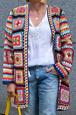 Vintage Crochet Exotic Cardigan Jacket