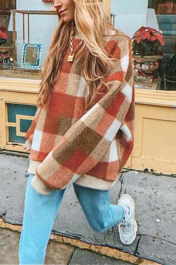 Vintage Lambswool Plaid Hoodies 