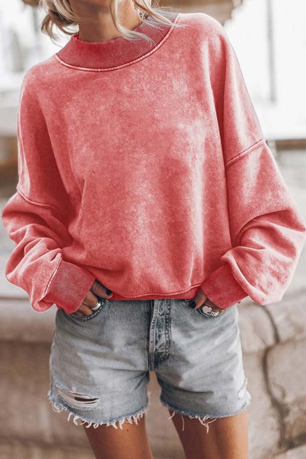 Casual Pullover Loose Round Neck Sweatshirt