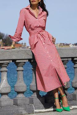 Elegant and Sophisticated Shirt Plaid Dress