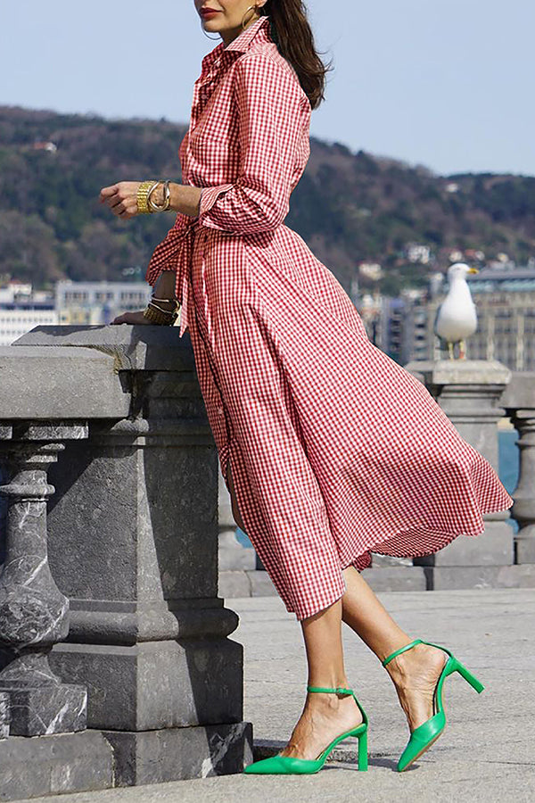 Elegant and Sophisticated Shirt Plaid Dress