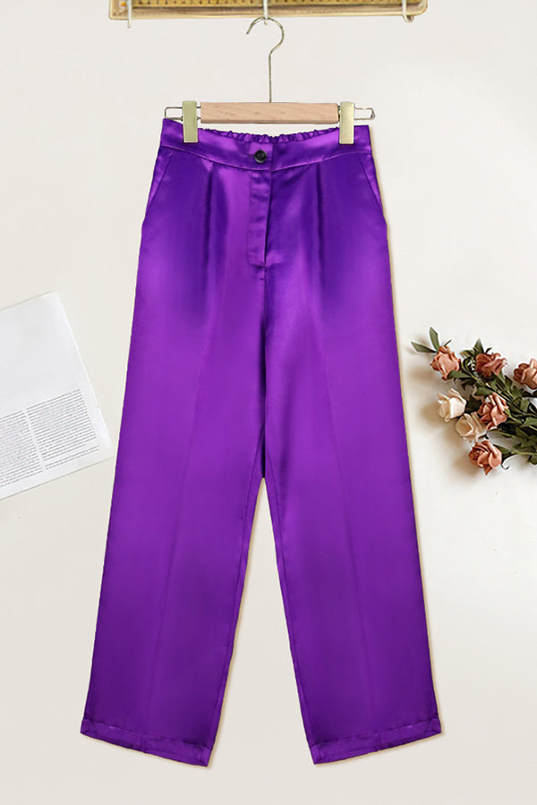 Simple Loose and Comfortable Elastic Waist Straight Pants