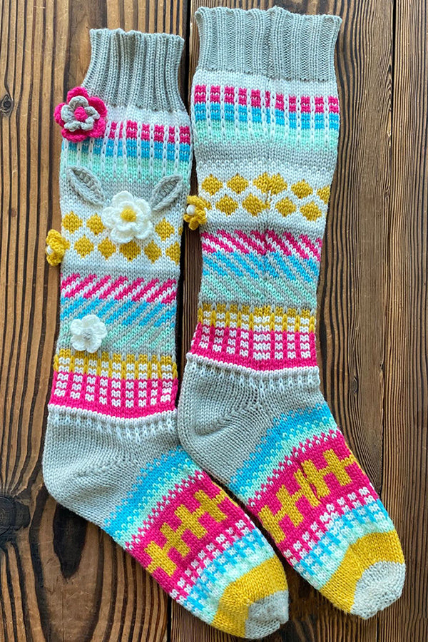 Adorable Colorful Socks with Flowers