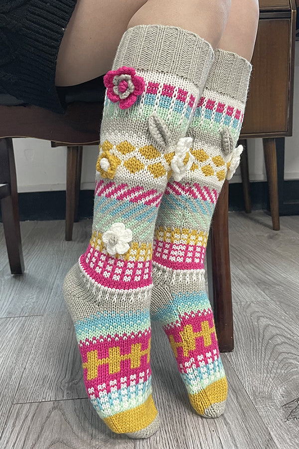 Adorable Colorful Socks with Flowers