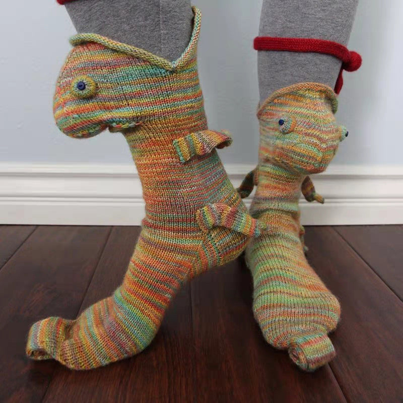 Creative Knitted Chameleon Floor Warming Socks