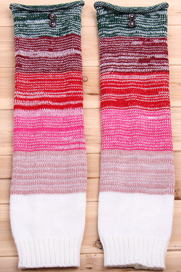 Over-the-Knee Colorful Woolen Leg Warmers with Extended Length