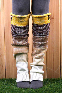 Over-the-Knee Colorful Woolen Leg Warmers with Extended Length