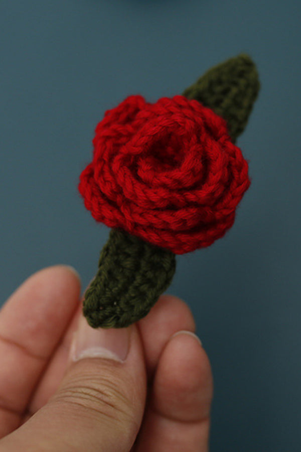 Handmade Crocheted Rose Hairpin