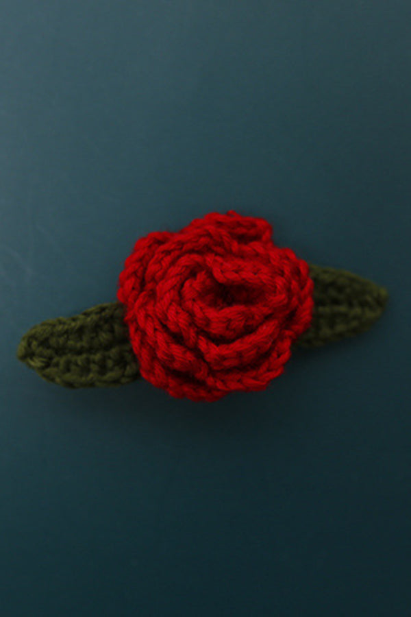 Handmade Crocheted Rose Hairpin