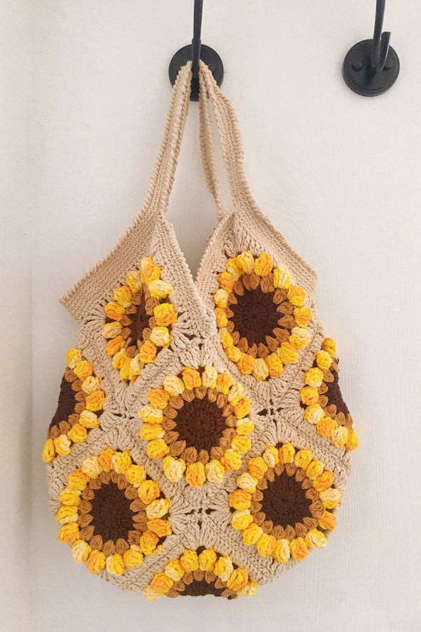 Handmade Crochet Sunflower Shoulder Bag