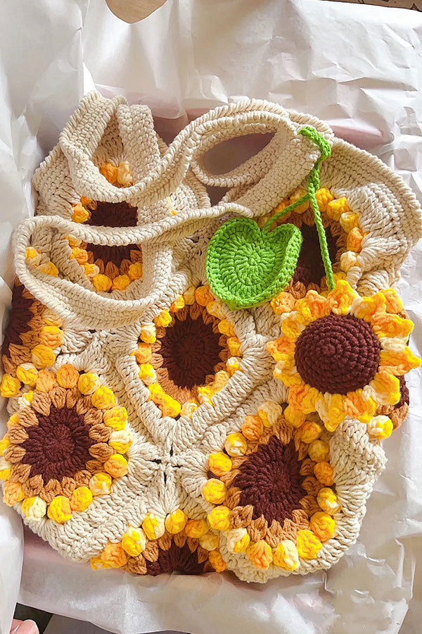 Handmade Crochet Sunflower Shoulder Bag