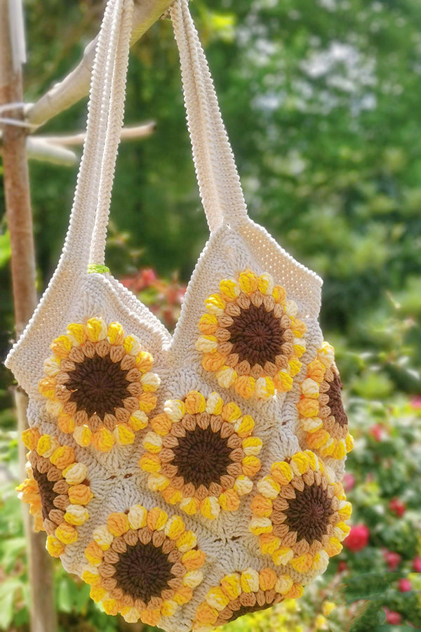 Handmade Crochet Sunflower Shoulder Bag