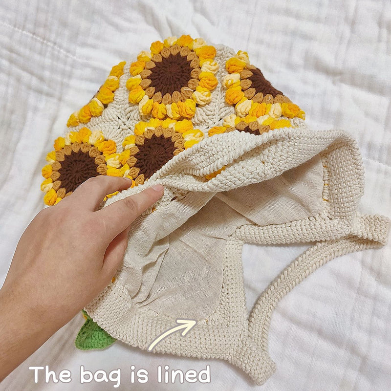 Handmade Crochet Sunflower Shoulder Bag