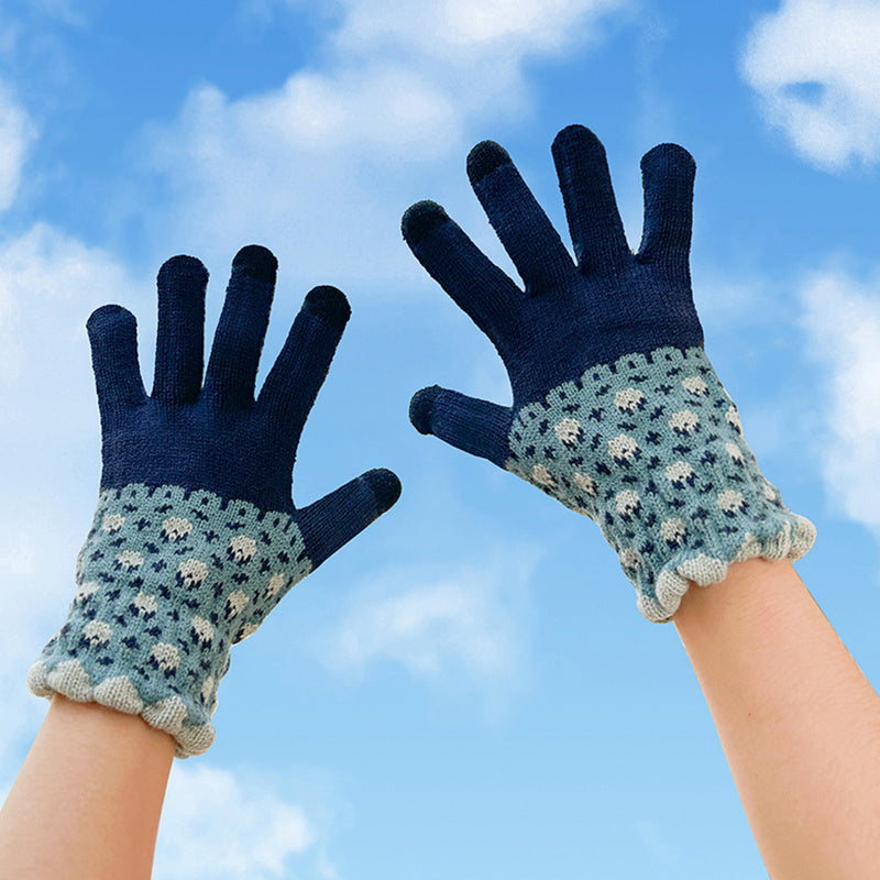 Floral Color Block Gloves