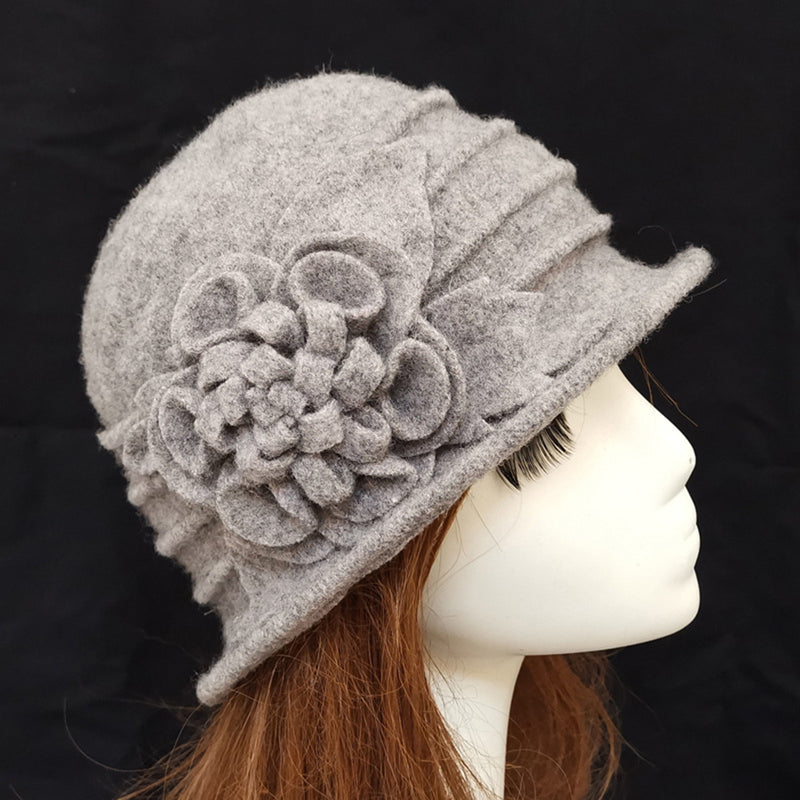 Retro Floral Wool Hat