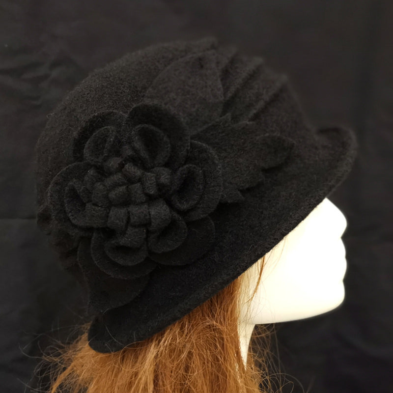 Retro Floral Wool Hat