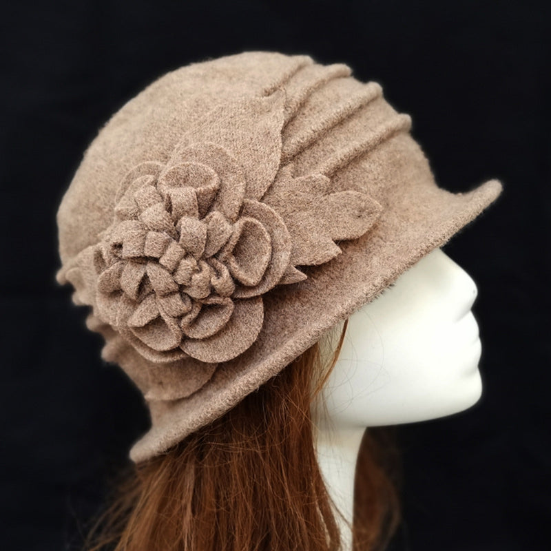 Retro Floral Wool Hat