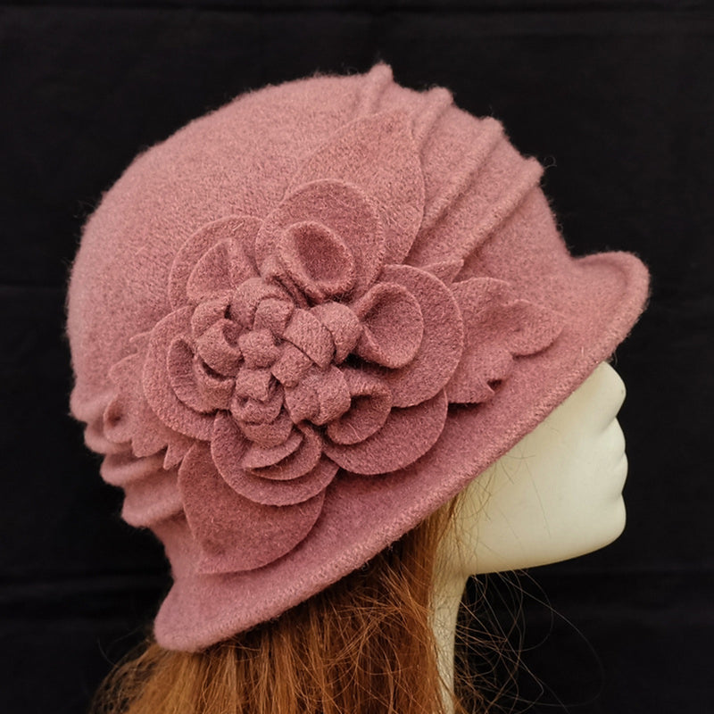 Retro Floral Wool Hat