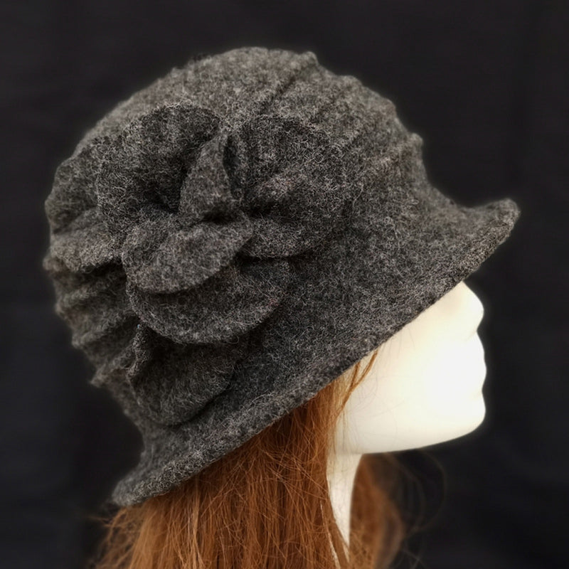 Retro Floral Wool Hat