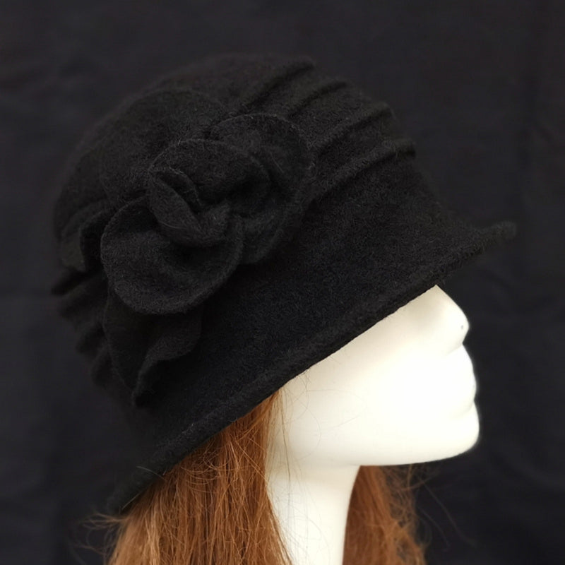 Retro Floral Wool Hat