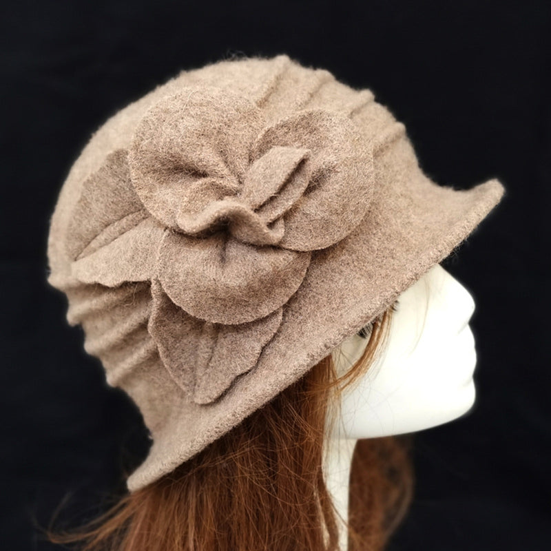 Retro Floral Wool Hat