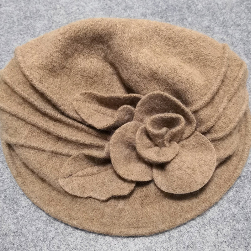 Retro Floral Wool Hat