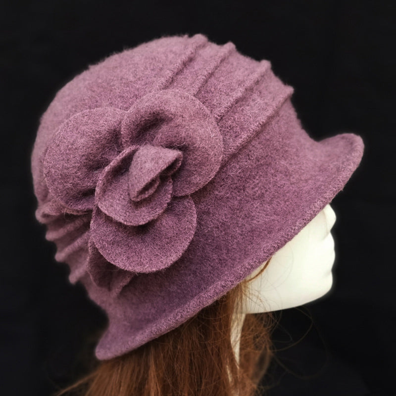 Retro Floral Wool Hat