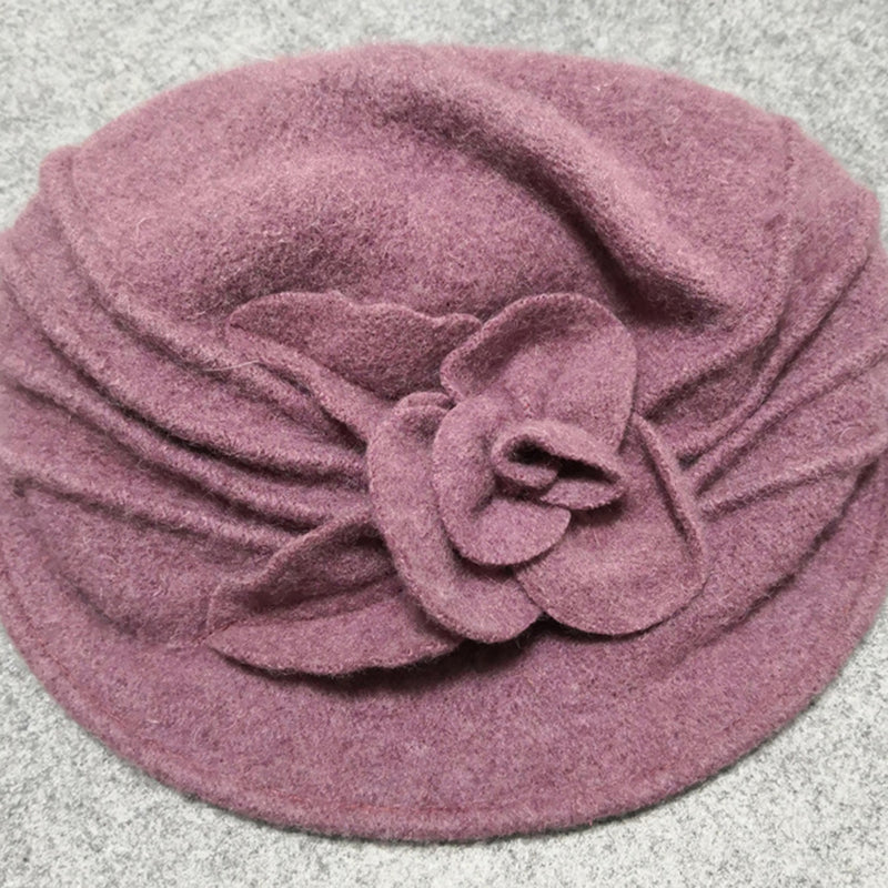 Retro Floral Wool Hat