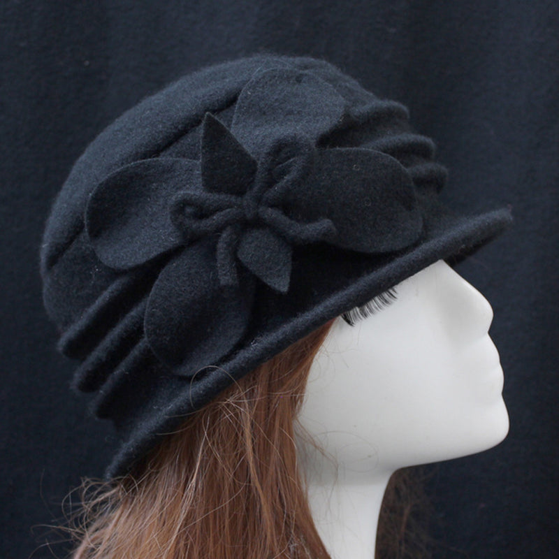 Retro Floral Wool Hat