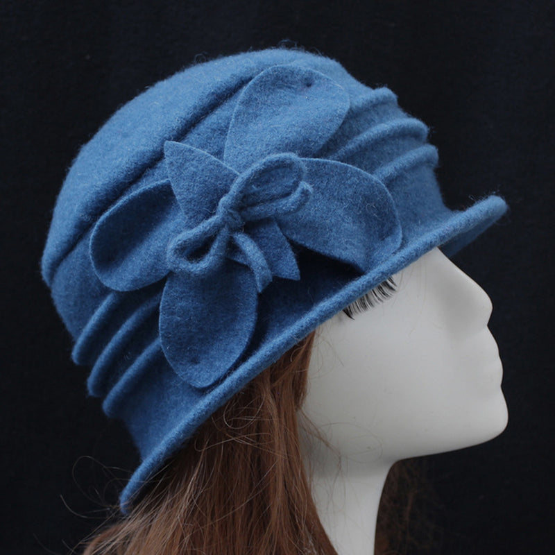 Retro Floral Wool Hat