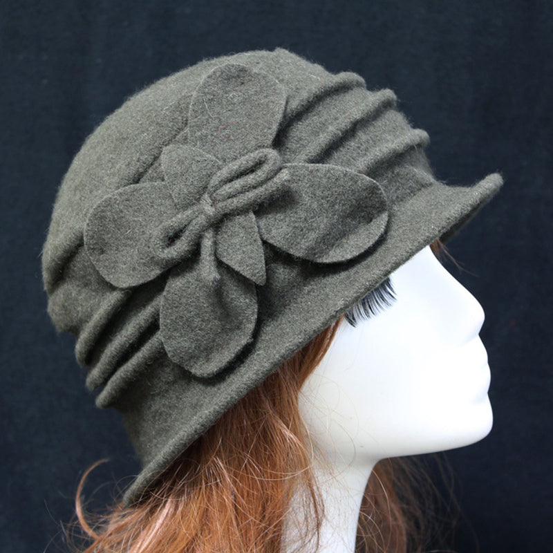 Retro Floral Wool Hat