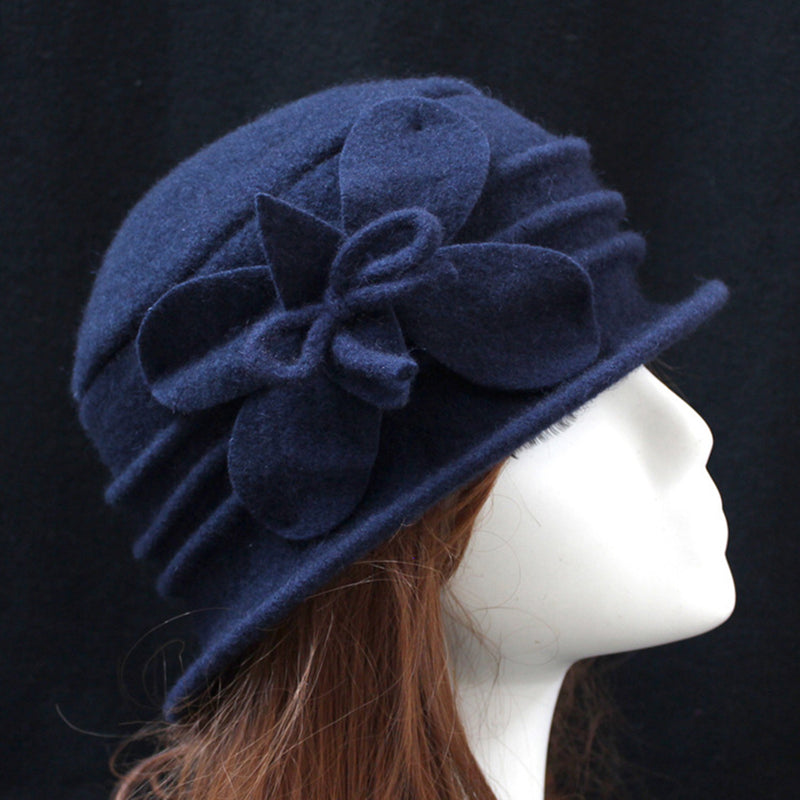 Retro Floral Wool Hat