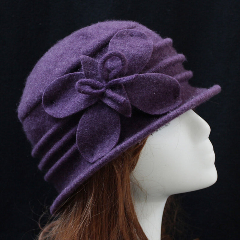 Retro Floral Wool Hat