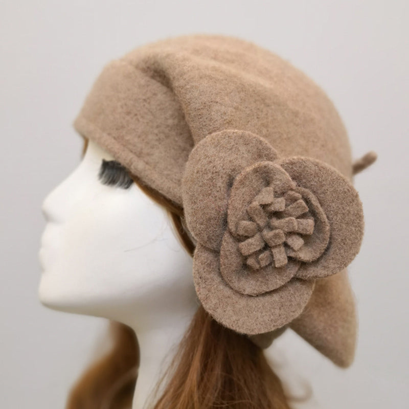 Retro Floral Wool Hat