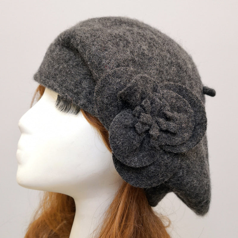 Retro Floral Wool Hat